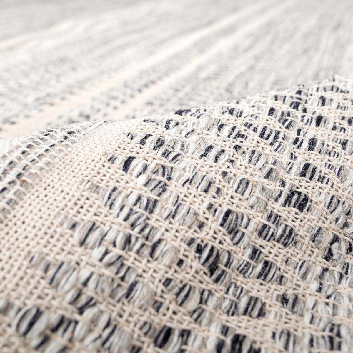 Gray Stripe Wool Area Rug - Boutique Rugs