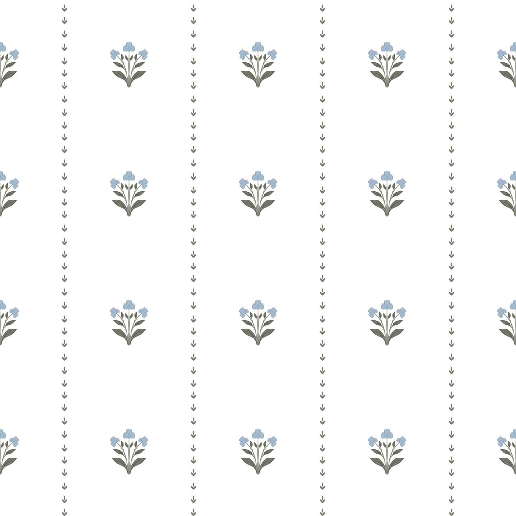 Adell Wallpaper by Megan Lindsey Illustration - Sample 1 foot by 1 foot / Blue - Loomwell Home Goods