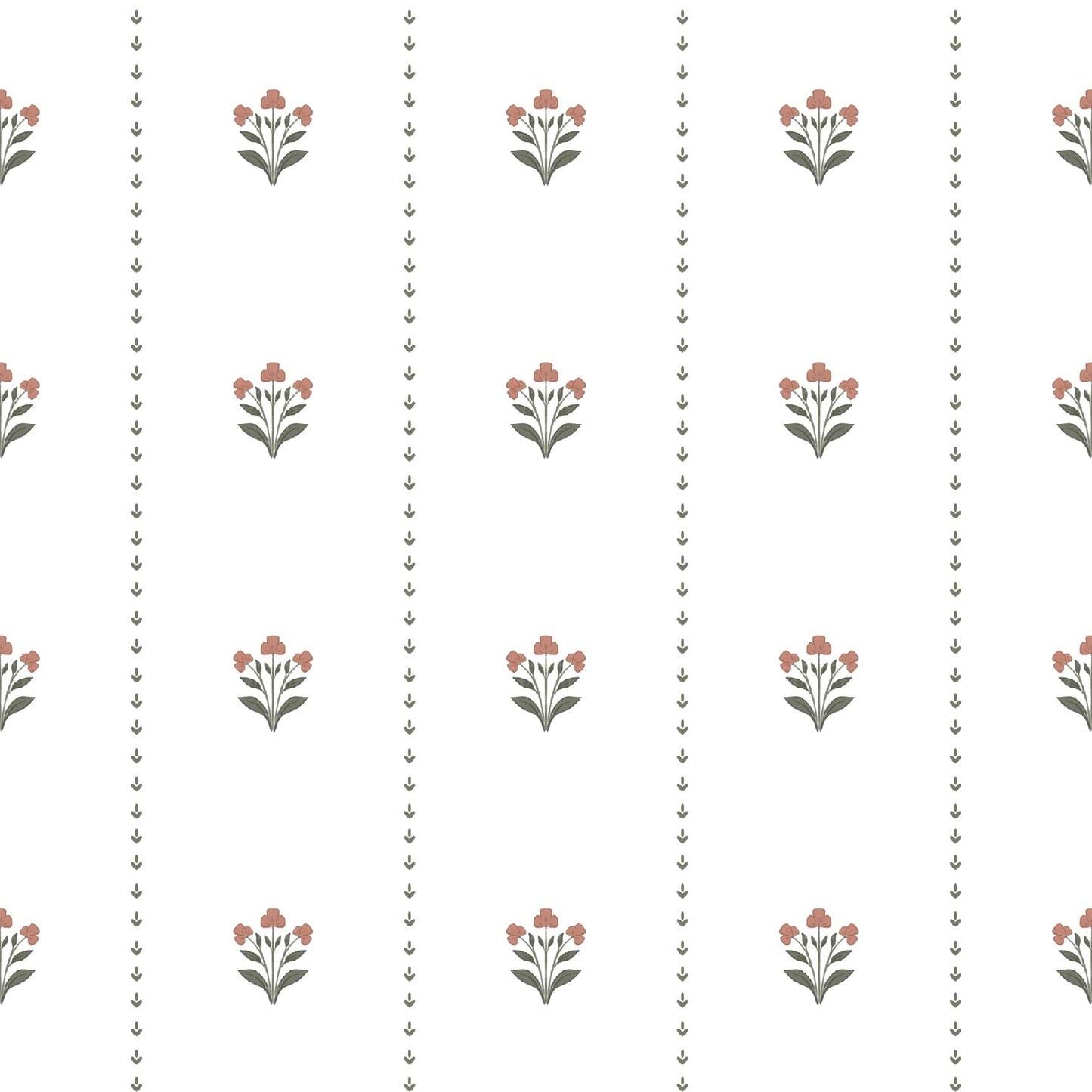 Adell Wallpaper by Megan Lindsey Illustration - Sample 1 foot by 1 foot / Pink - Loomwell Home Goods