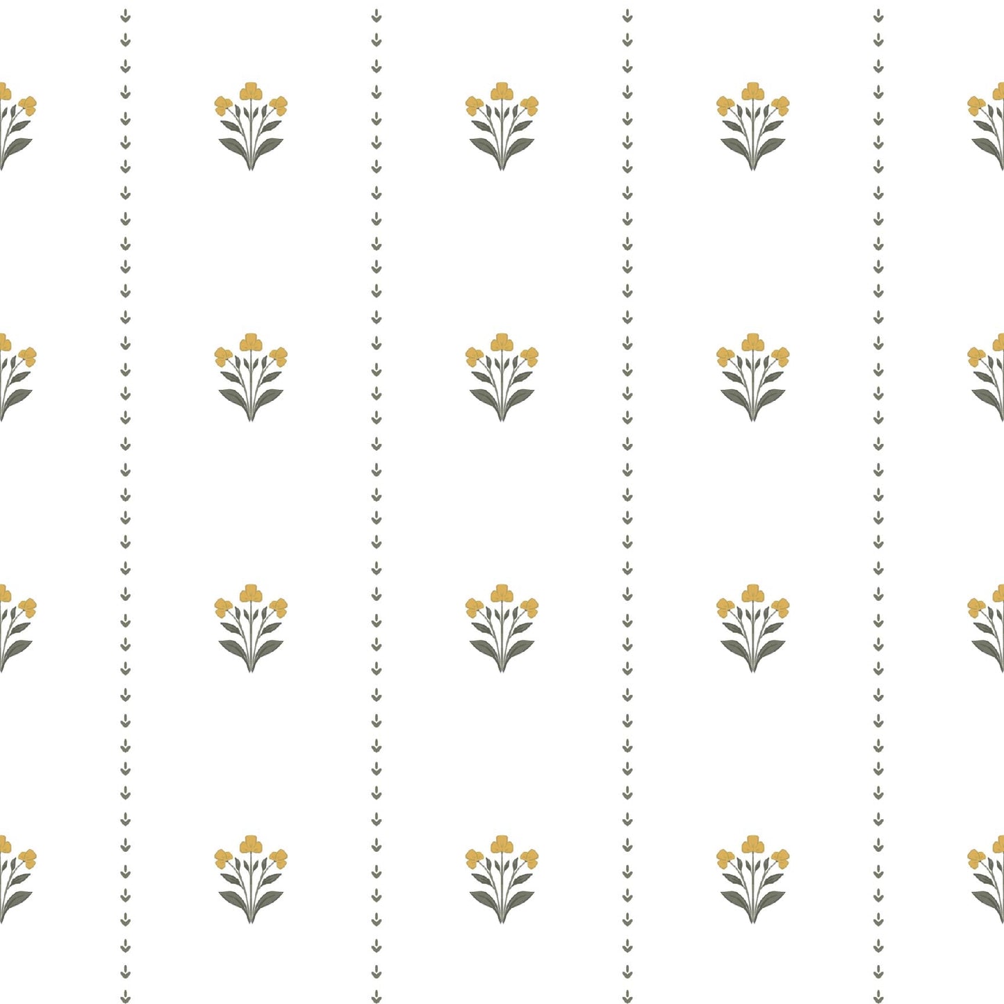 Adell Wallpaper by Megan Lindsey Illustration - Sample 1 foot by 1 foot / Yellow - Loomwell Home Goods