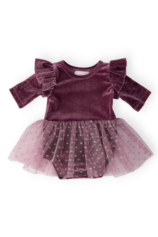 Amethyst Velvet Tutu Bodysuit - Mila & Rose ®