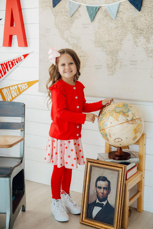 An Apple a Day Twirl Skirt with Leggings - Mila & Rose ®
