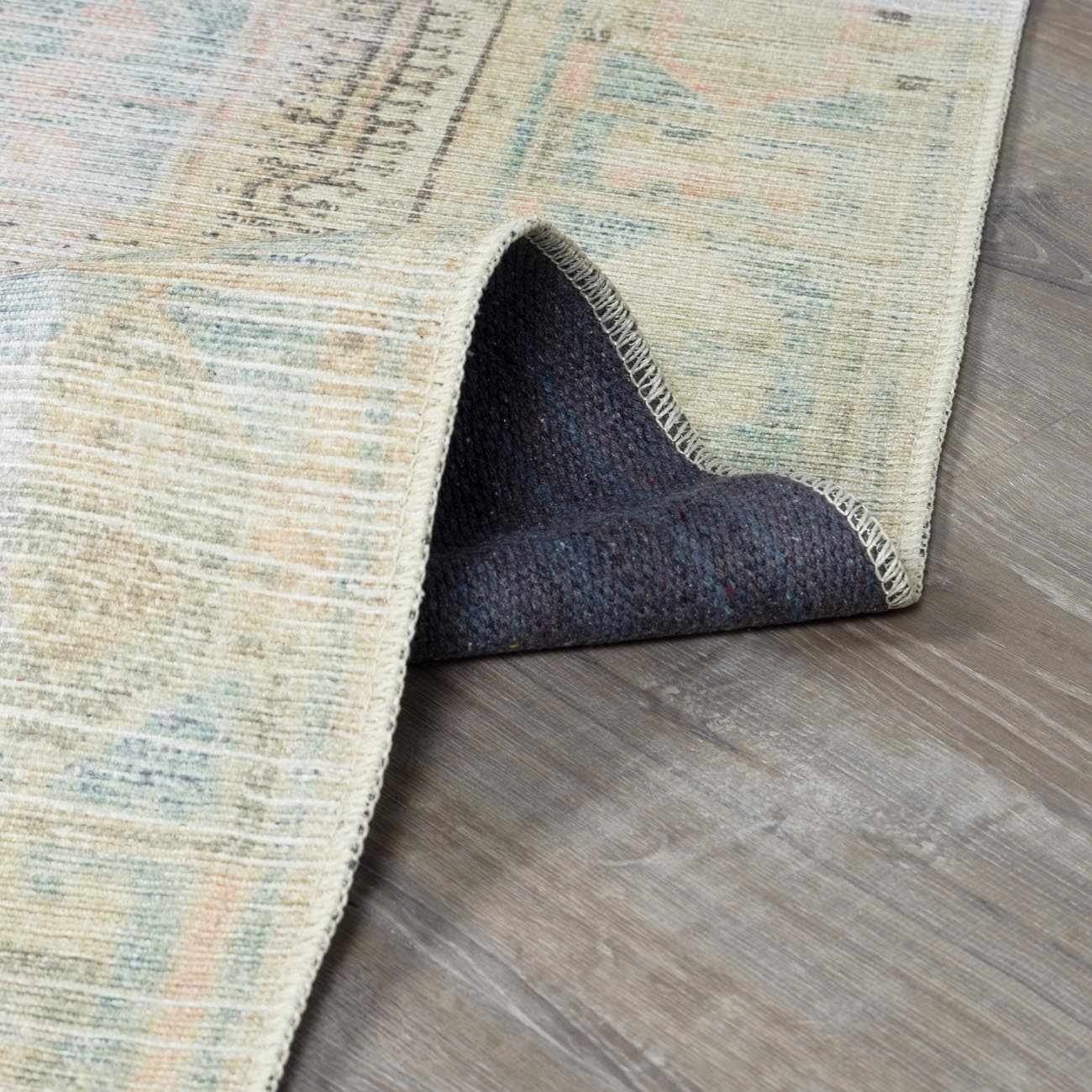 Light Brown and Blue Baloy Washable Area Rug - Boutique Rugs