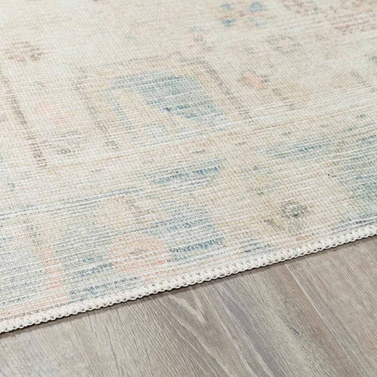 Light Brown and Blue Baloy Washable Area Rug - Boutique Rugs