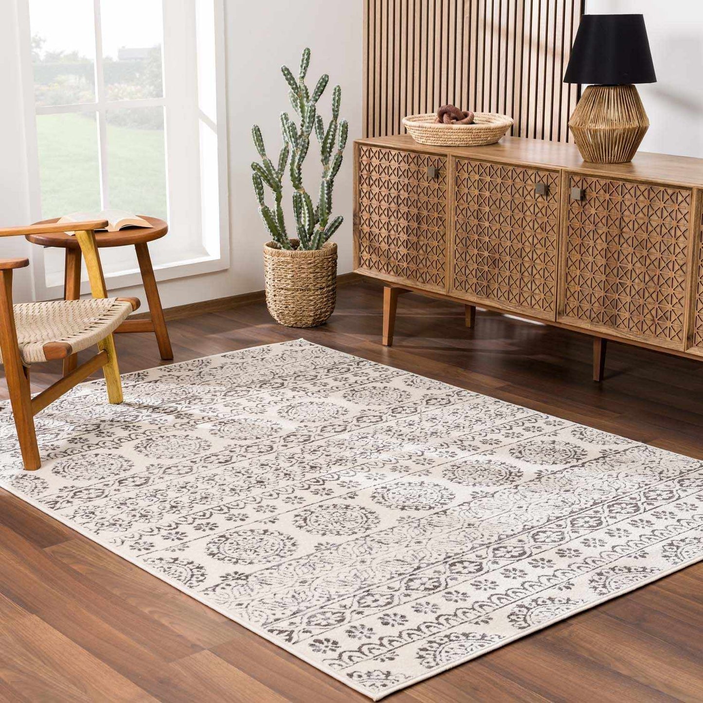 Warroad Black&White All Over Pattern Rug