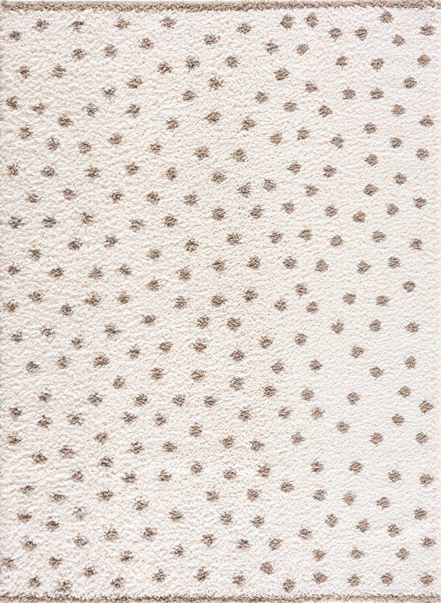 Chaia Dotted Cream & Brown Plush Rug - Boutique Rugs