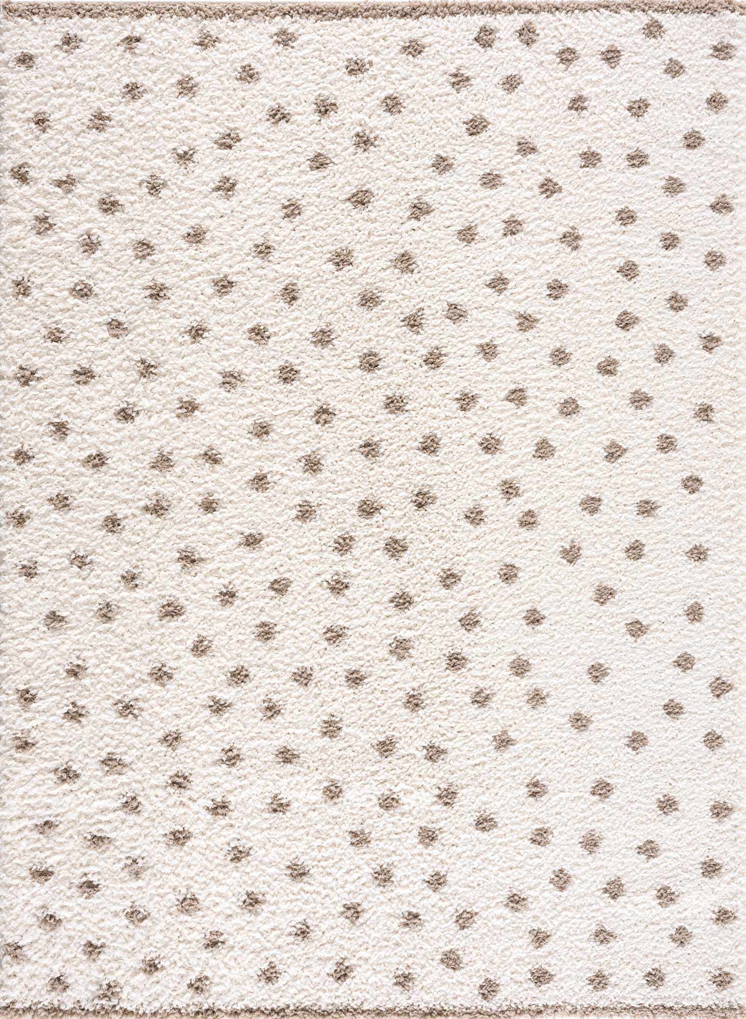 Chaia Dotted Cream & Brown Plush Rug - Boutique Rugs