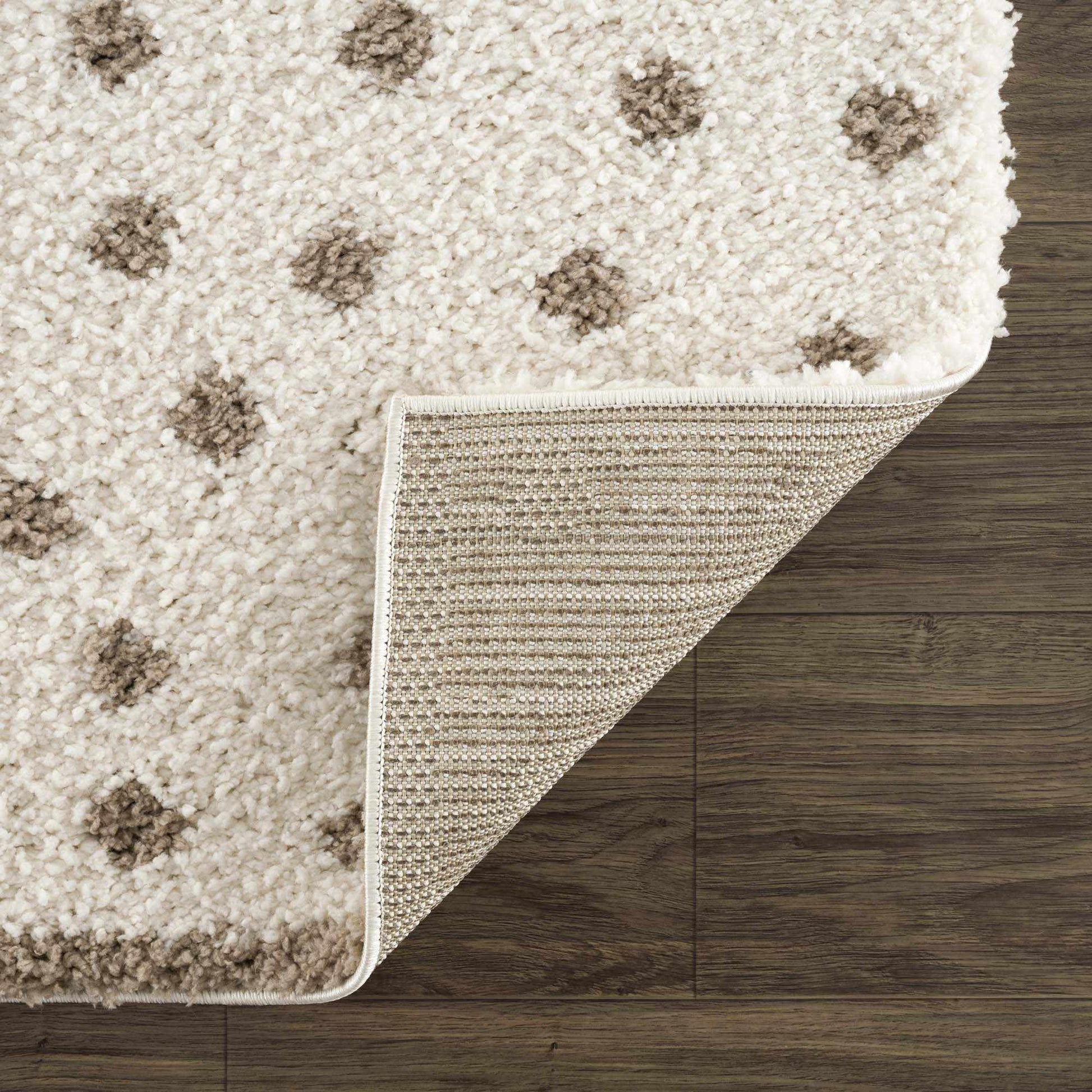 Chaia Dotted Cream & Brown Plush Rug - Boutique Rugs
