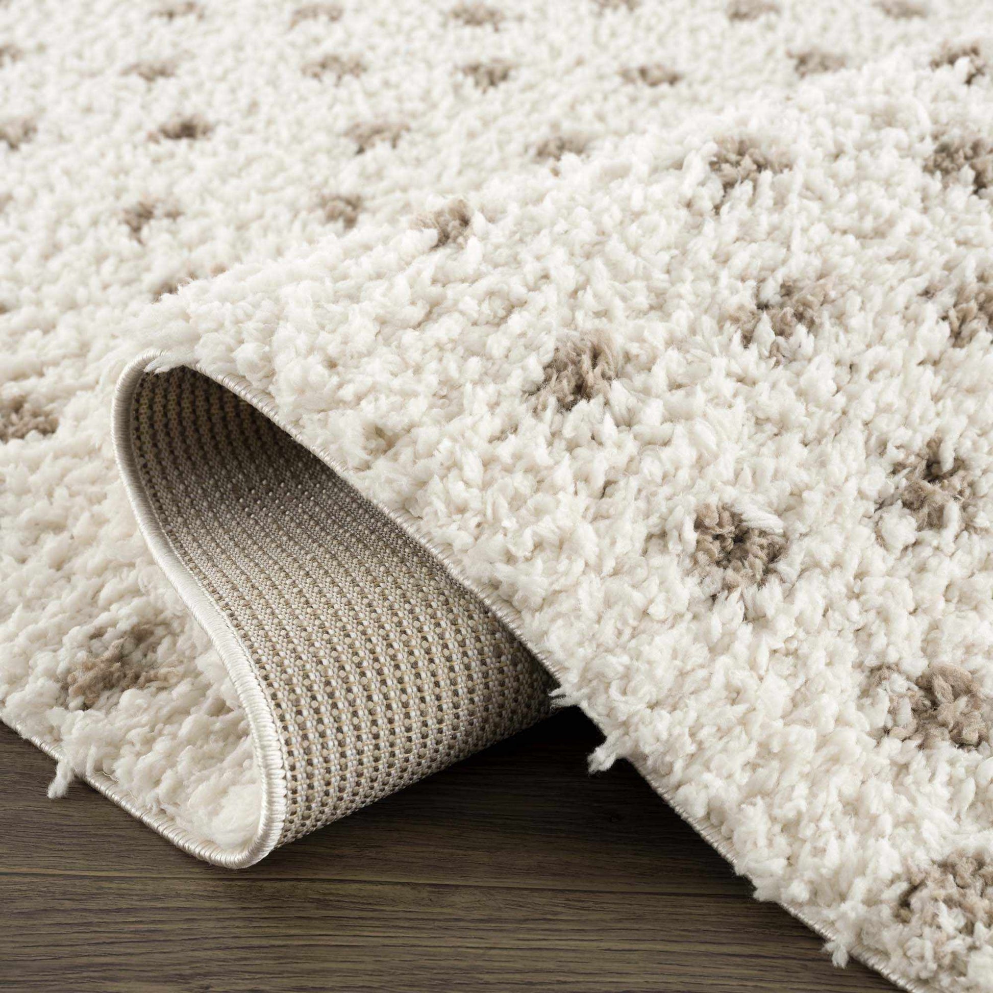 Chaia Dotted Cream & Brown Plush Rug - Boutique Rugs