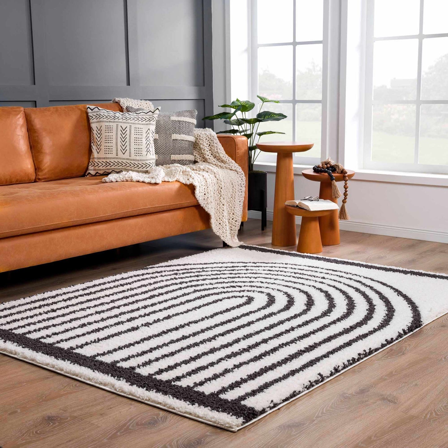 Bauer Plush Black Rainbow Rug - Clearance - Boutique Rugs