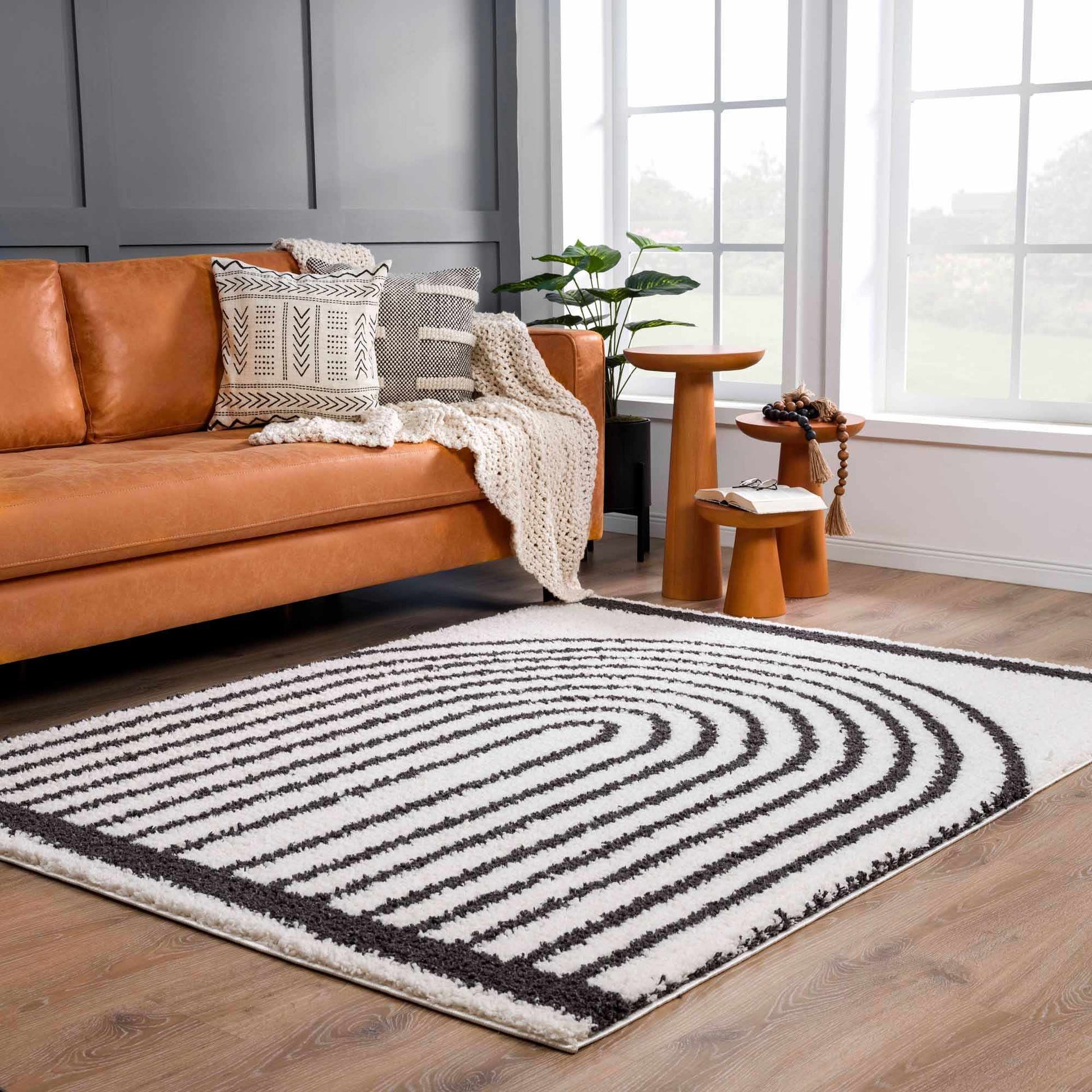 Bauer Plush Black Rainbow Rug - Clearance - Boutique Rugs