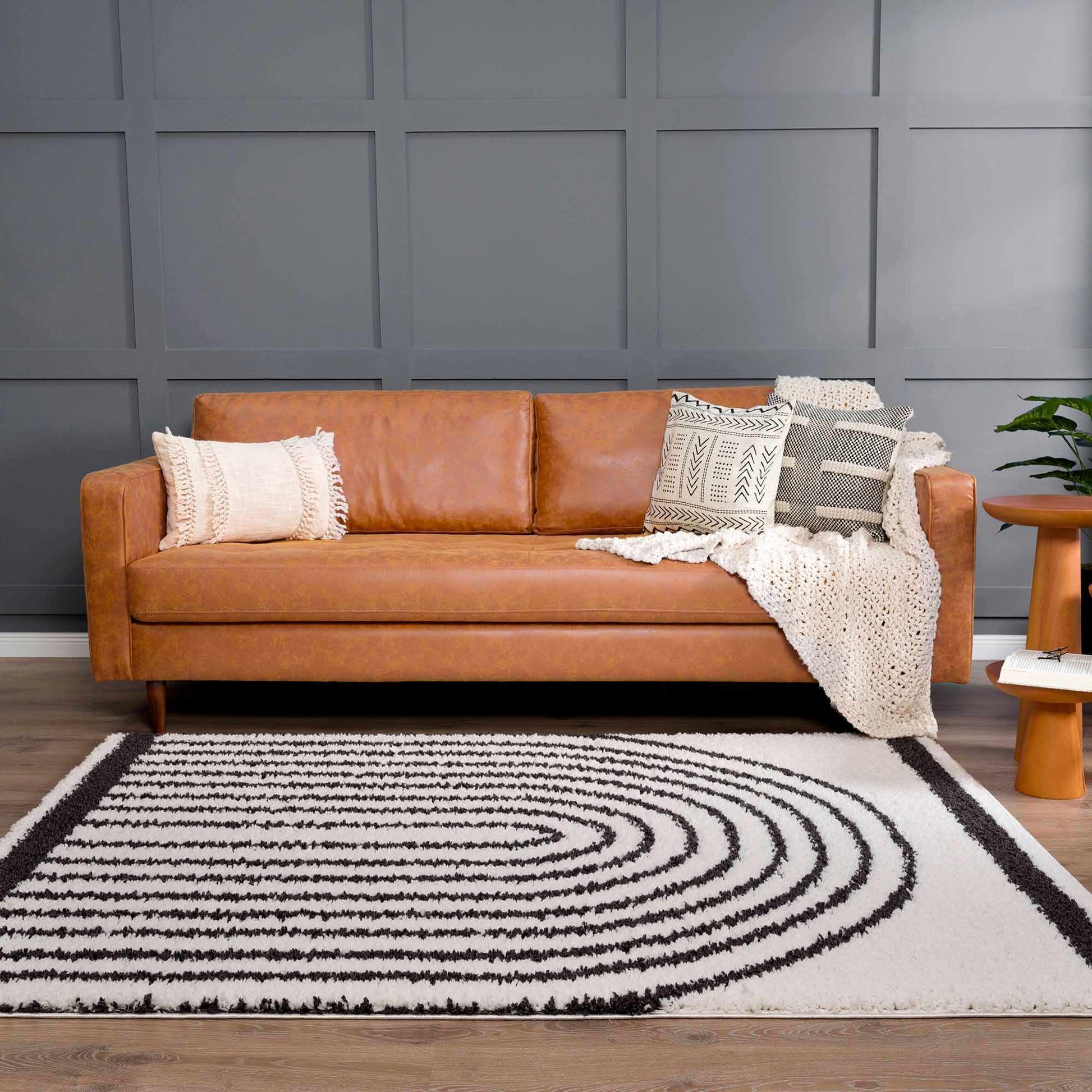Bauer Plush Black Rainbow Rug - Clearance - Boutique Rugs
