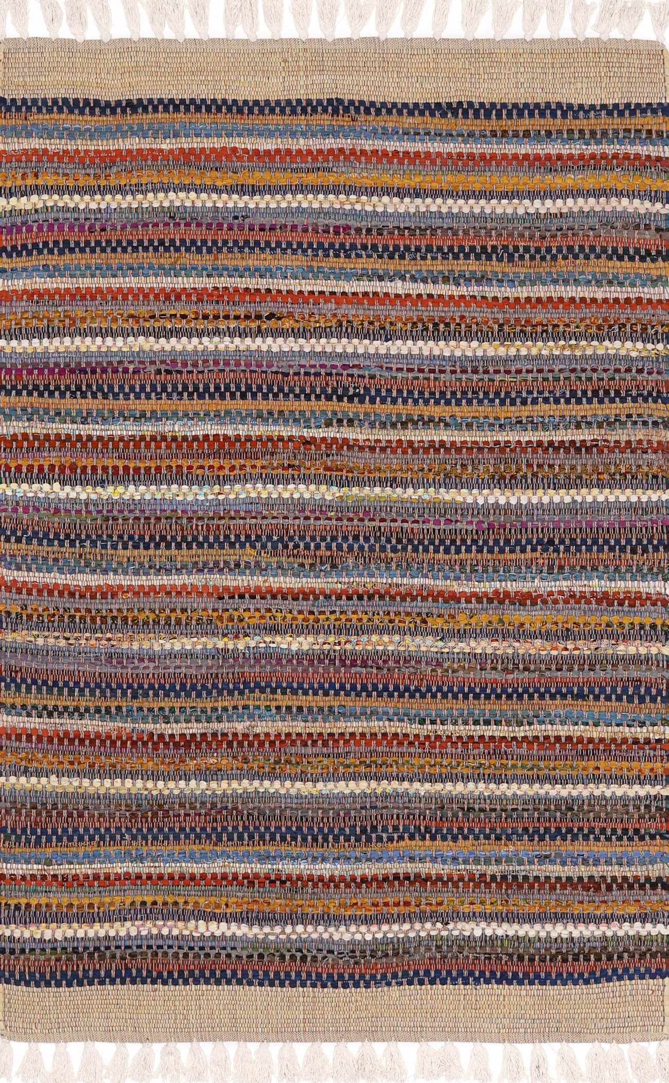Multicolor Stripe Cotton Area Rug - Boutique Rugs