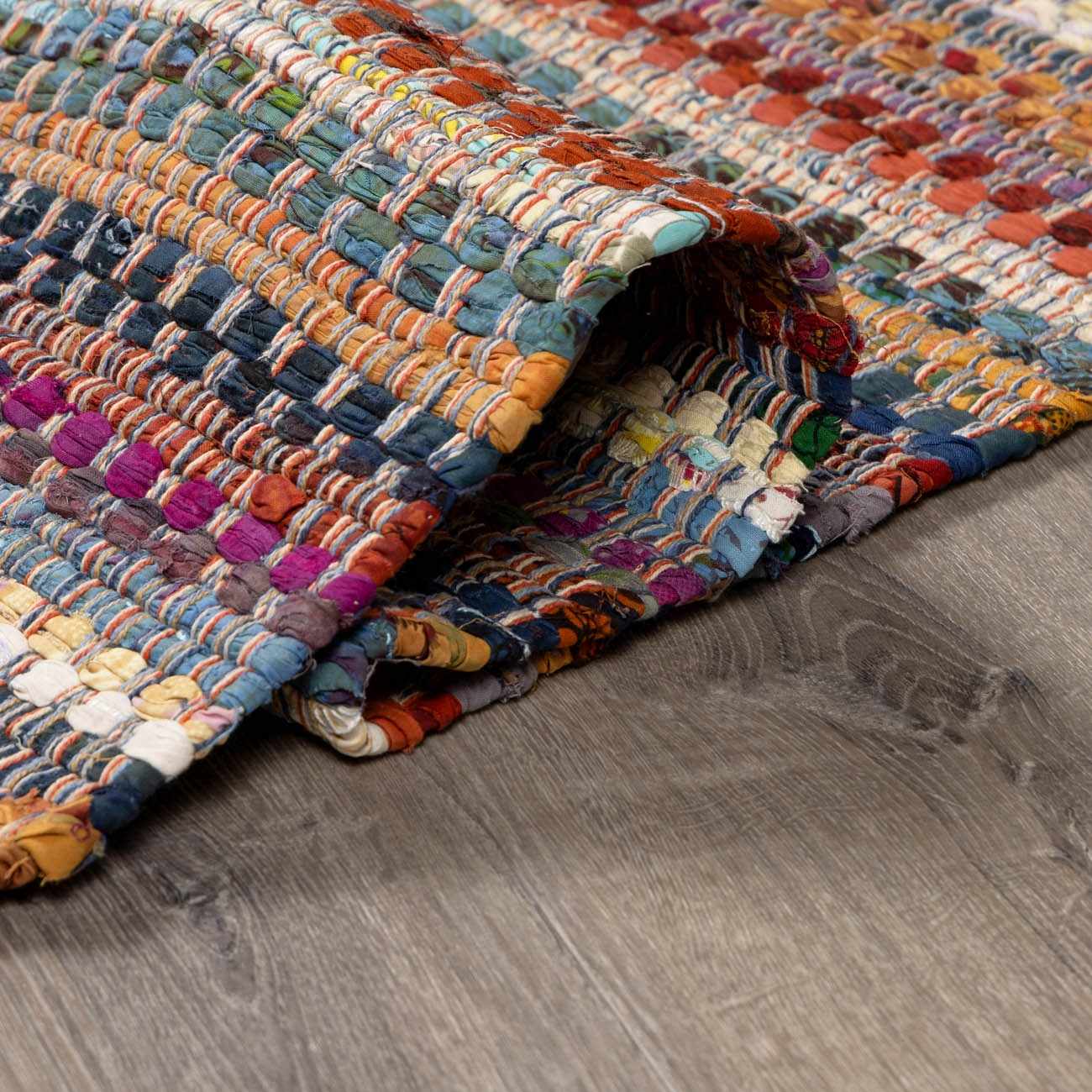 Multicolor Stripe Cotton Area Rug - Boutique Rugs