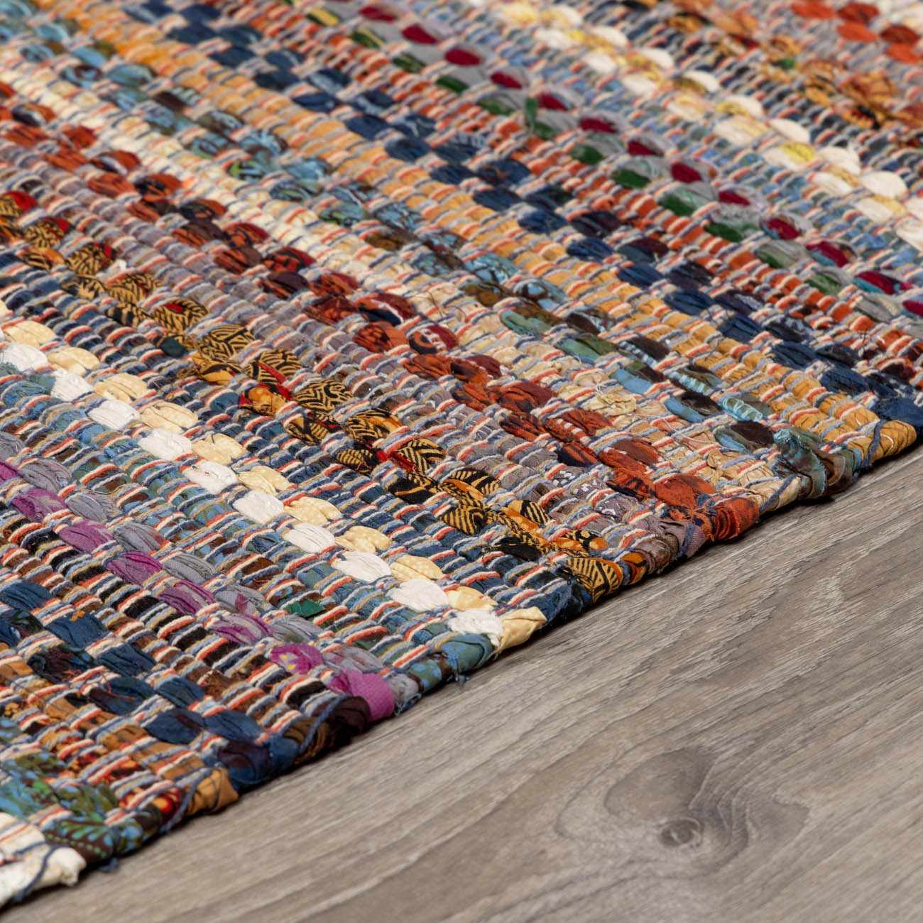 Multicolor Stripe Cotton Area Rug - Boutique Rugs