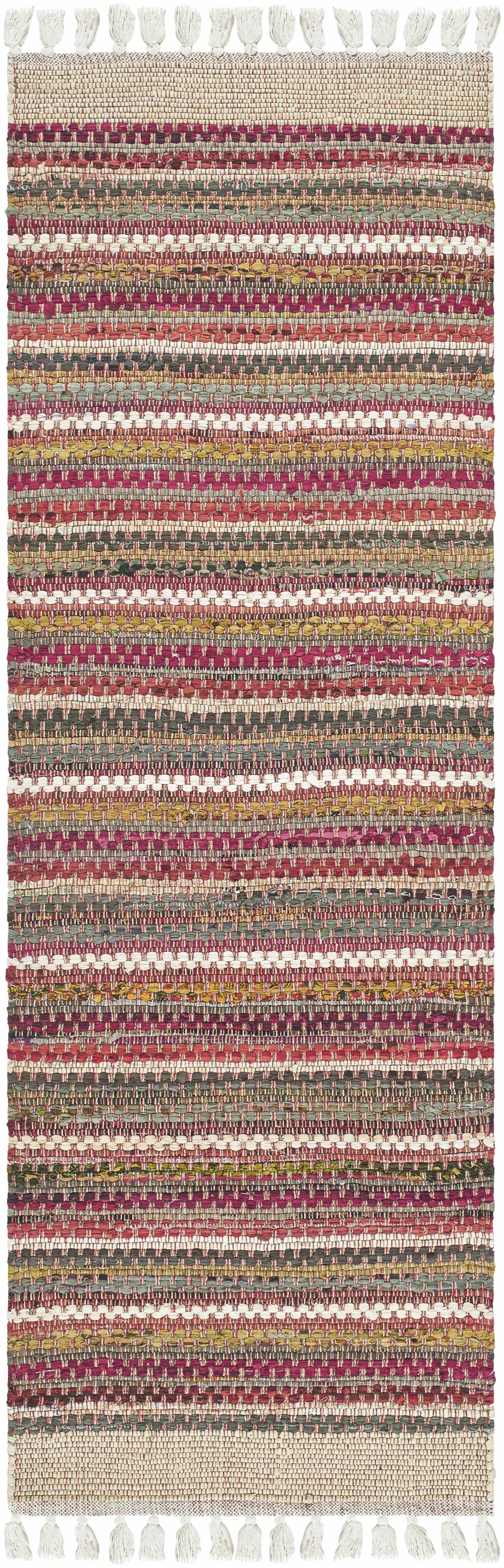 Multicolor Stripe Cotton Area Rug - Boutique Rugs