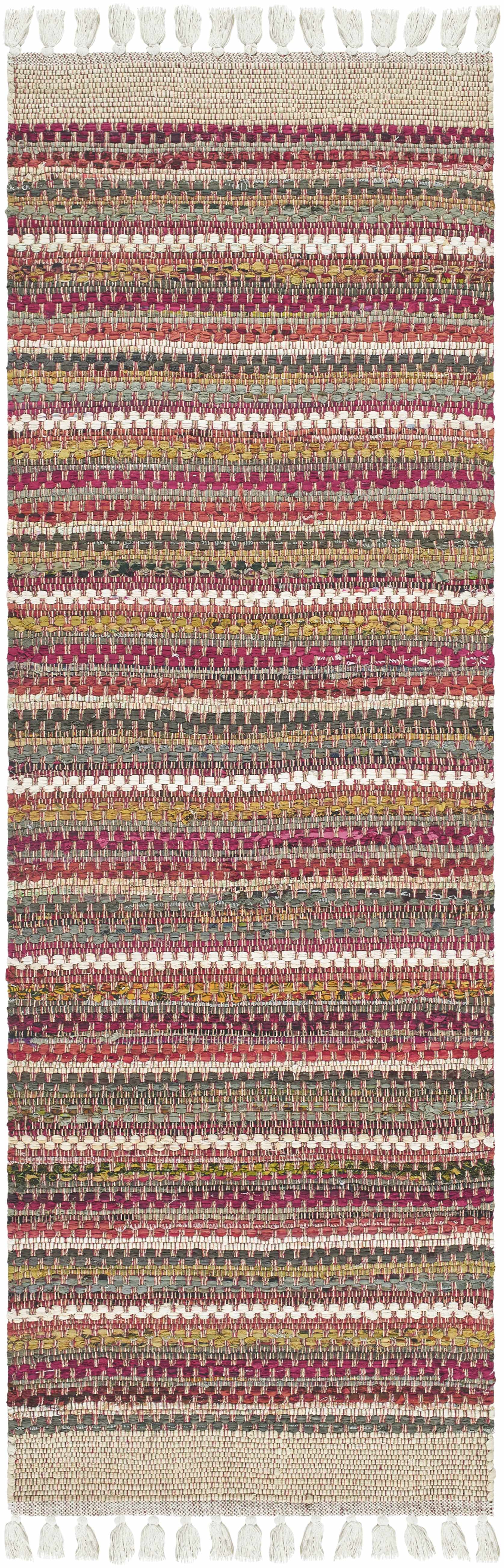 Multicolor Stripe Cotton Area Rug - Boutique Rugs