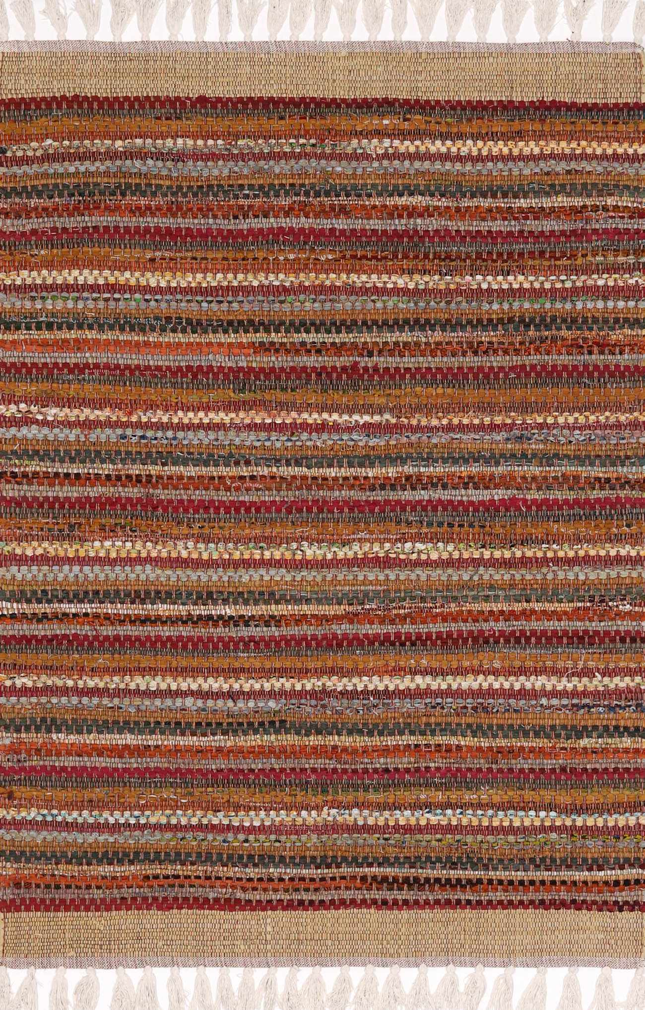Multicolor Stripe Cotton Area Rug - Boutique Rugs
