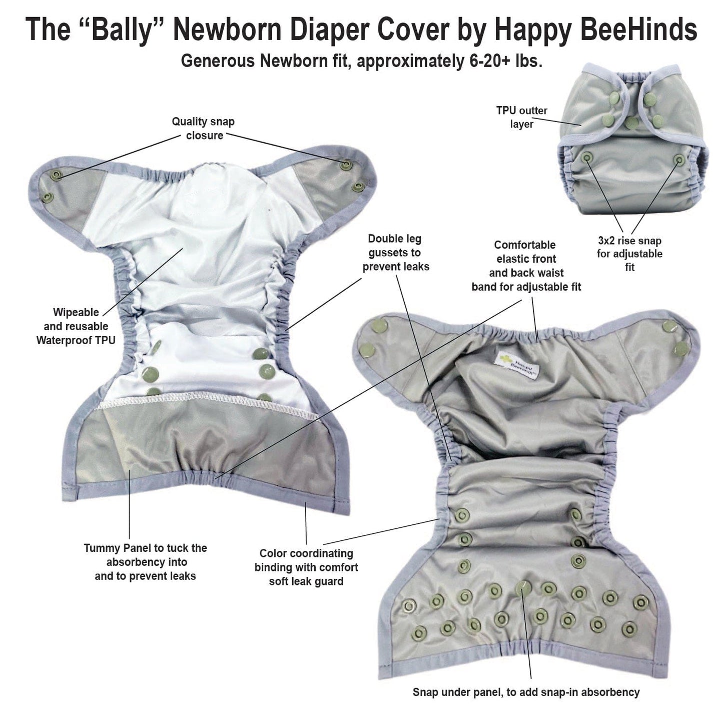 La couverture de couche pour nouveau-né « Bally » de Happy BeeHinds - Imprimés