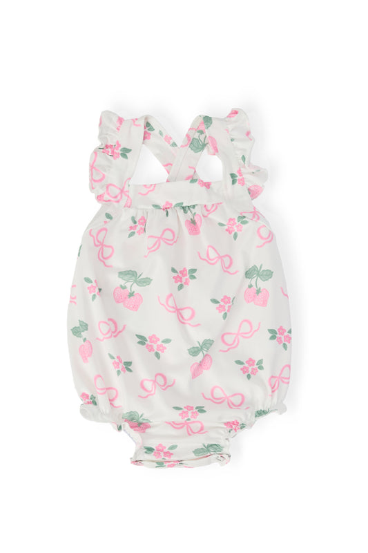 Berries & Bows Ruffle Cross Back Romper Outfit - Mila & Rose ®