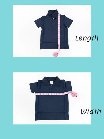 Navy blue boy’s short sleeve polo shirt with collar and buttons