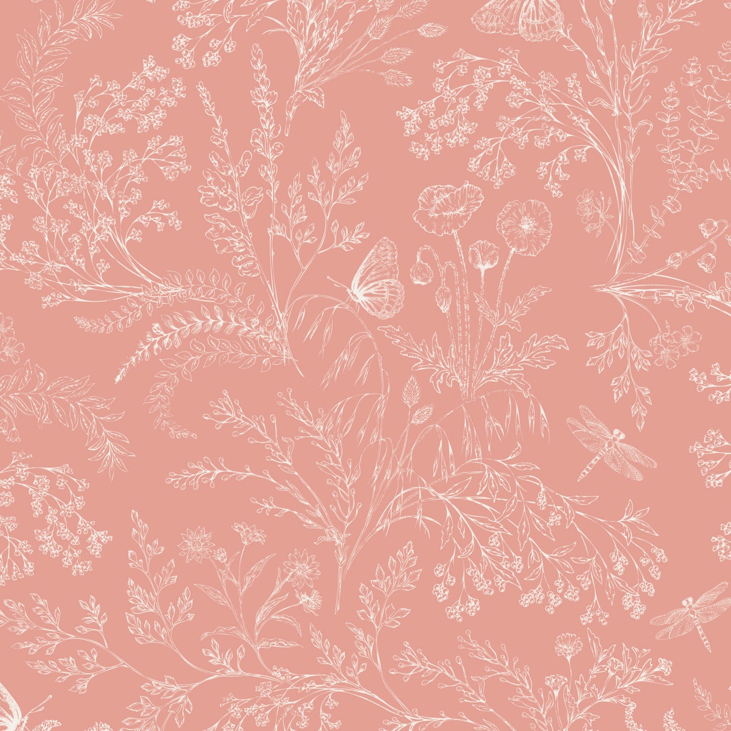 Bronwyn Wallpaper by Anna Black Creative - Sample 1 foot by 1 foot / Pink - Loomwell Home Goods