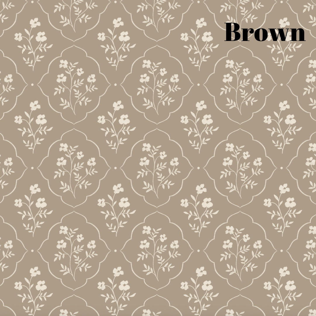 Della Wallpaper by Daphne and Sage - Sample 1 foot by 1 foot / Brown - Loomwell Home Goods