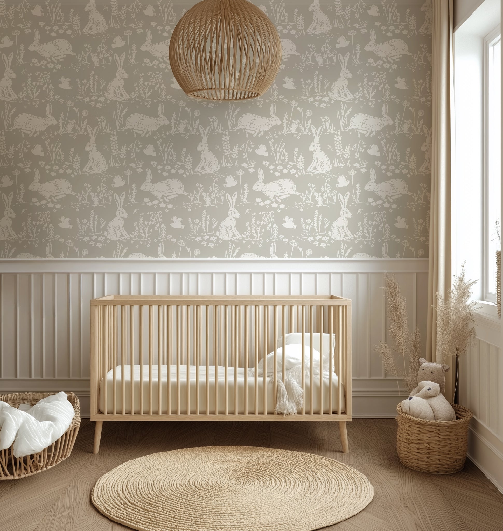 Thumper Rabbit Wallpaper by Hufton Studio - Loomwell Home Goods