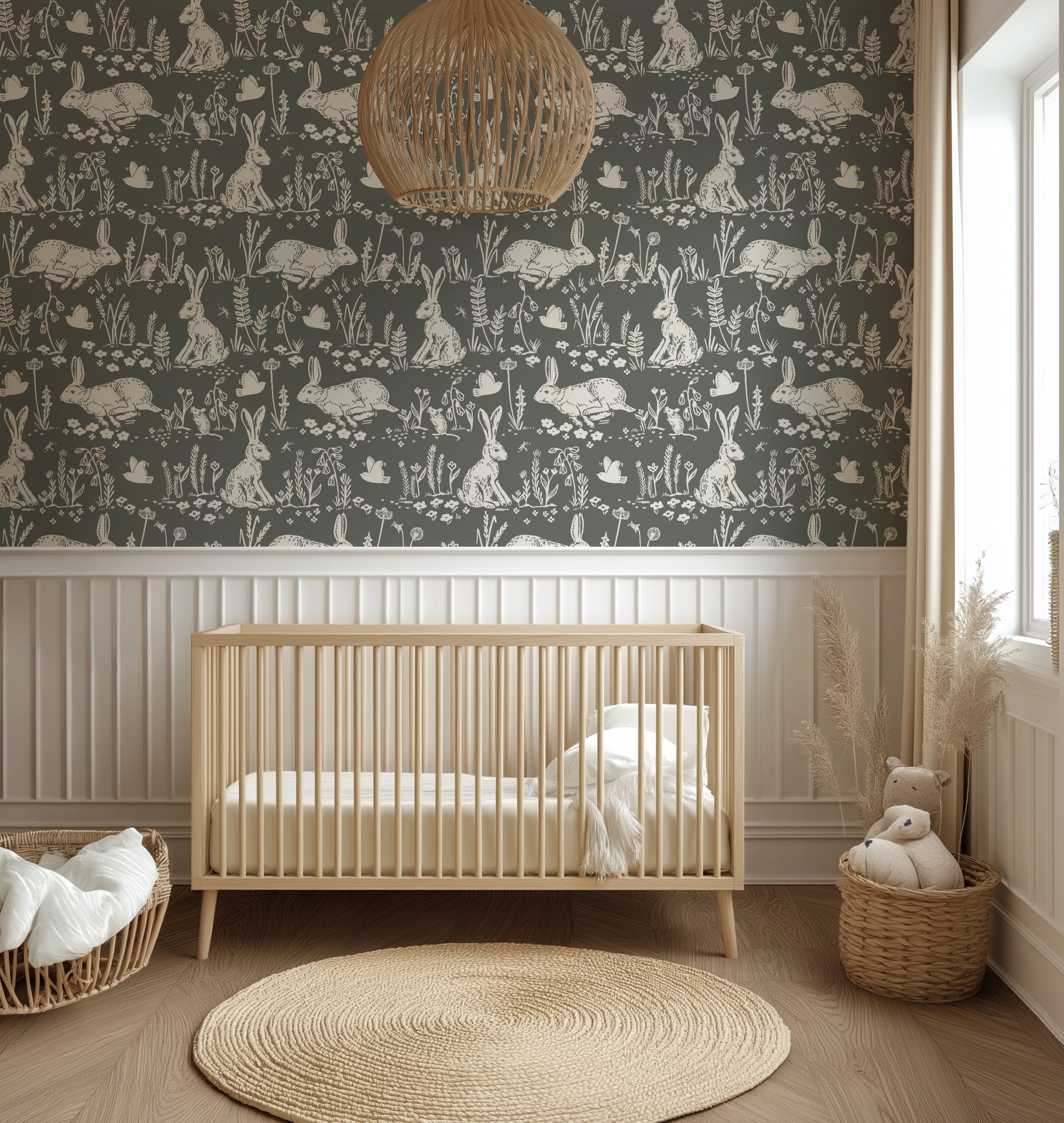 Thumper Rabbit Wallpaper by Hufton Studio - Loomwell Home Goods