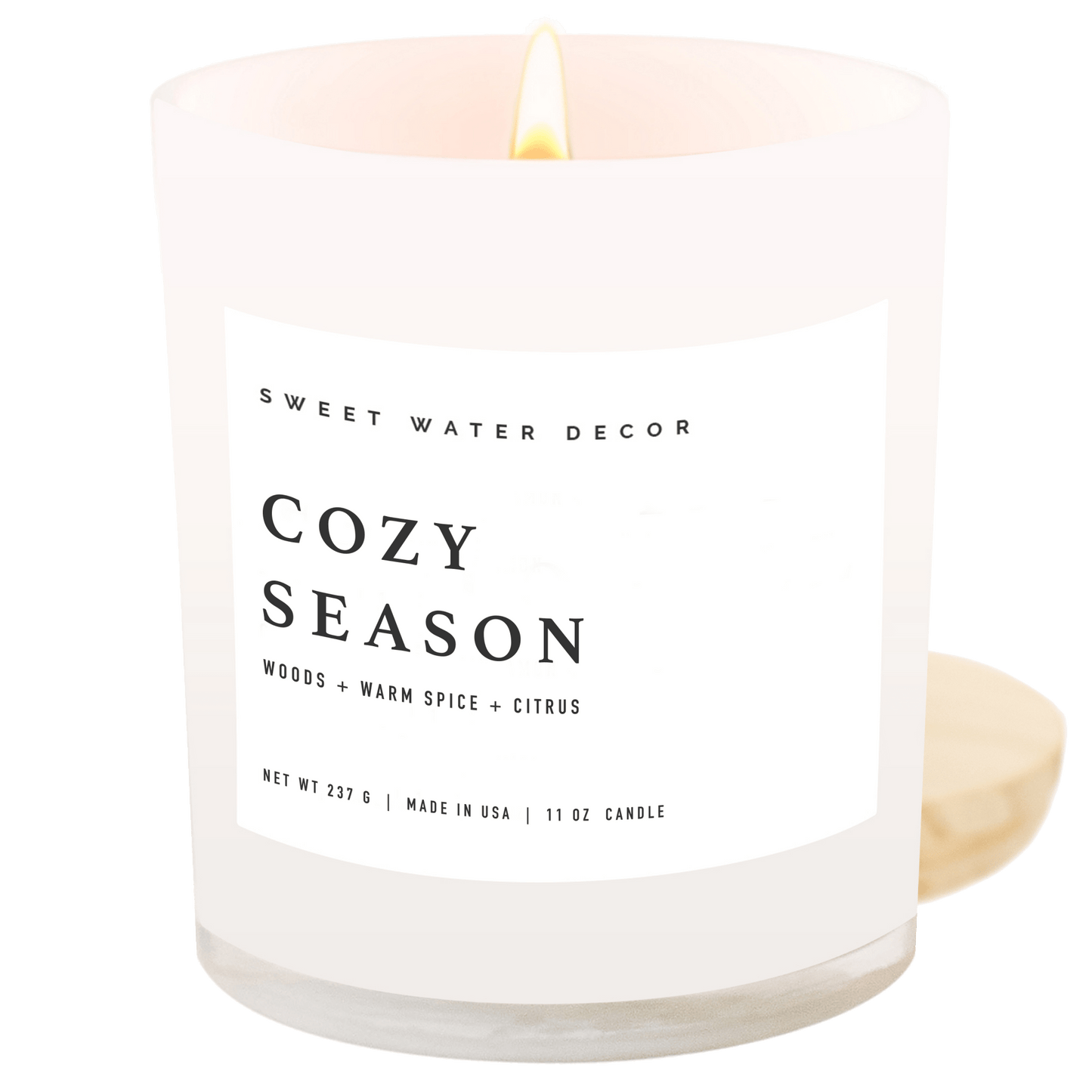 Cozy Season Soy Candle - White Jar - 11 oz