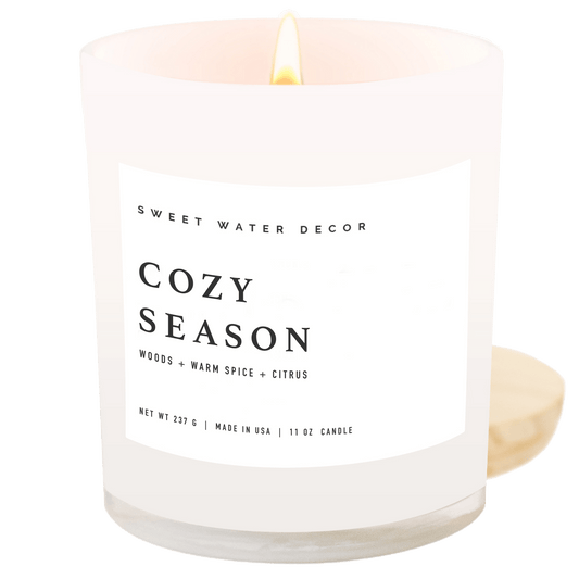 Cozy Season Soy Candle - White Jar - 11 oz