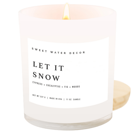 Vela de soja Let It Snow - Tarro blanco - 11 oz