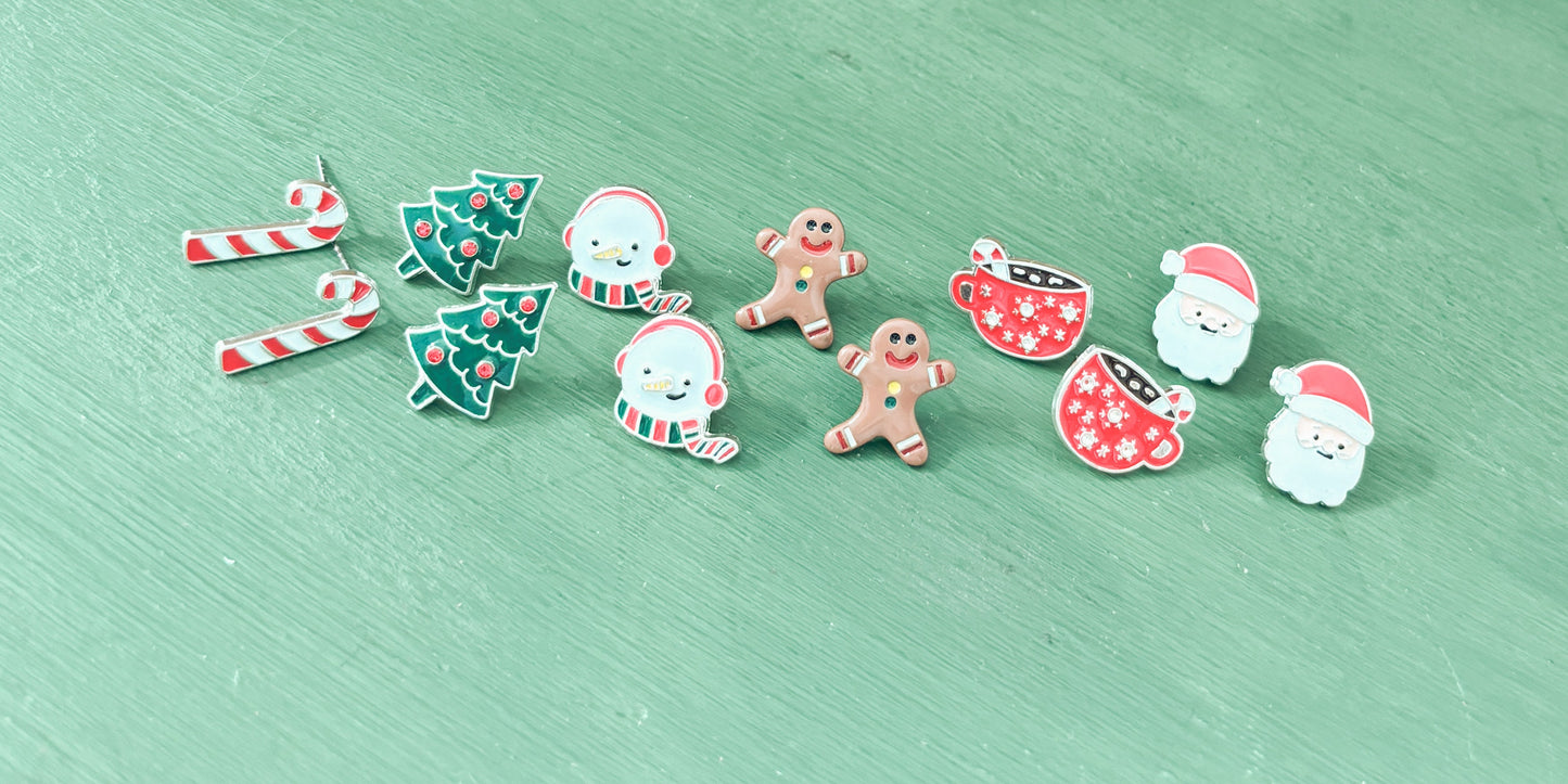 Adorable Christmas Stud Earring Set