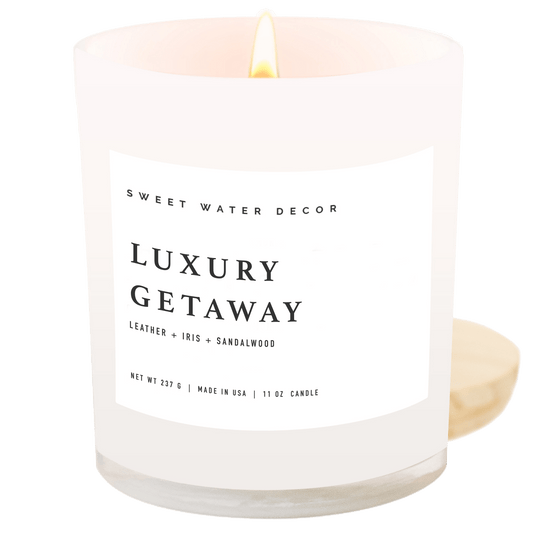 Bougie de soja Luxury Getaway - Pot blanc - 11 oz