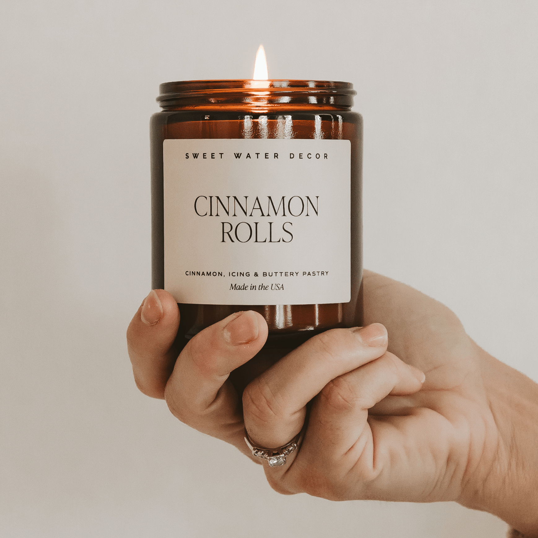 Cinnamon Rolls Soy Candle - Amber Jar - 9 oz - Sweet Water Decor