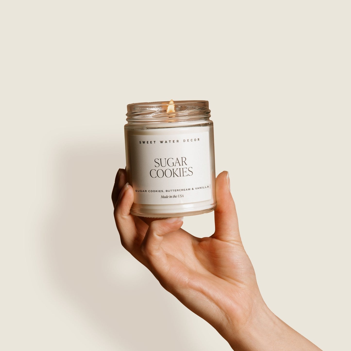 Sugar Cookies Soy Candle - Clear Jar - 9 oz - Sweet Water Decor