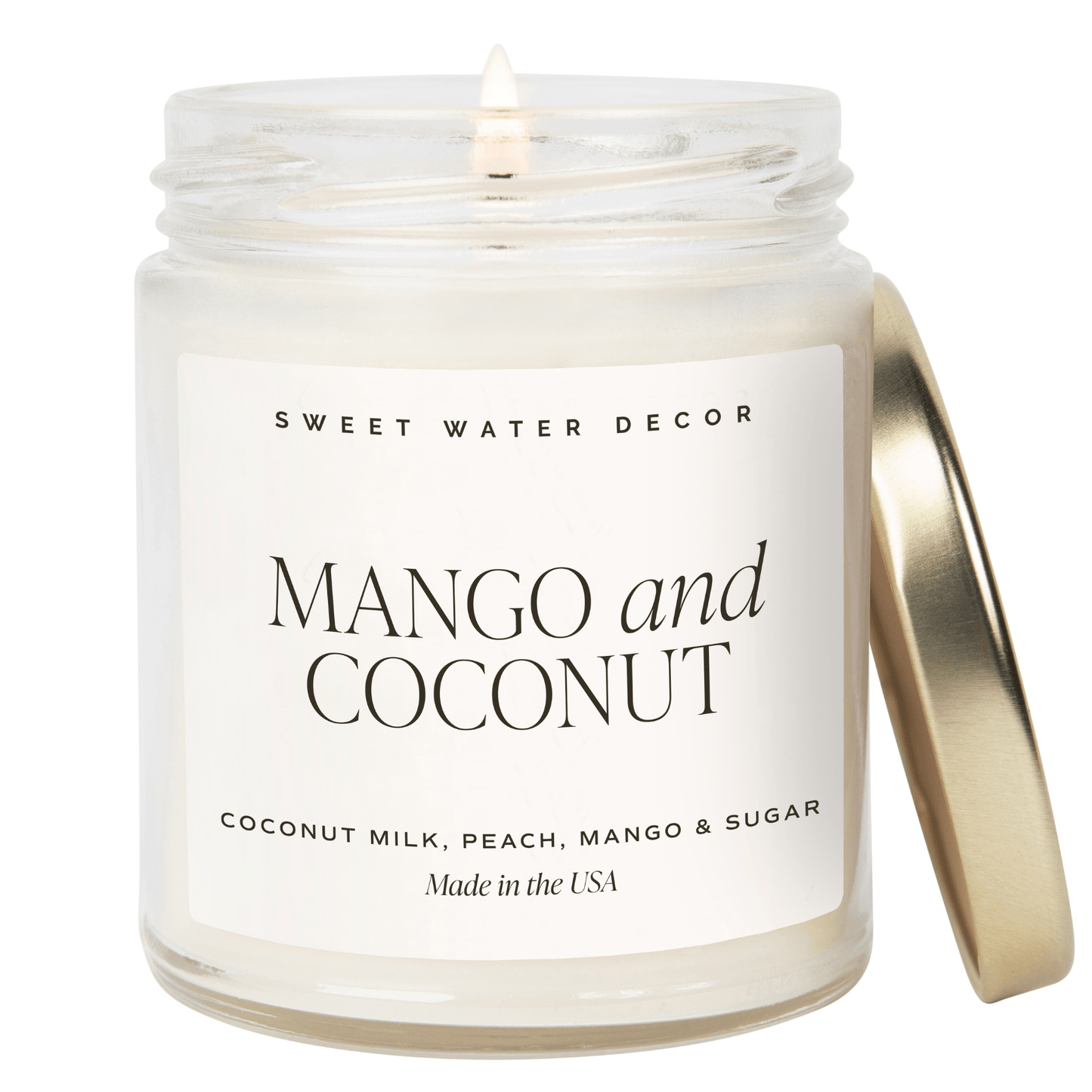 Bougie de soja à la mangue et à la noix de coco - Pot transparent - 9 oz