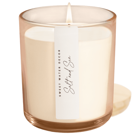 Salt and Sea Soy Candle - Tinted Glass Jar - 12 oz