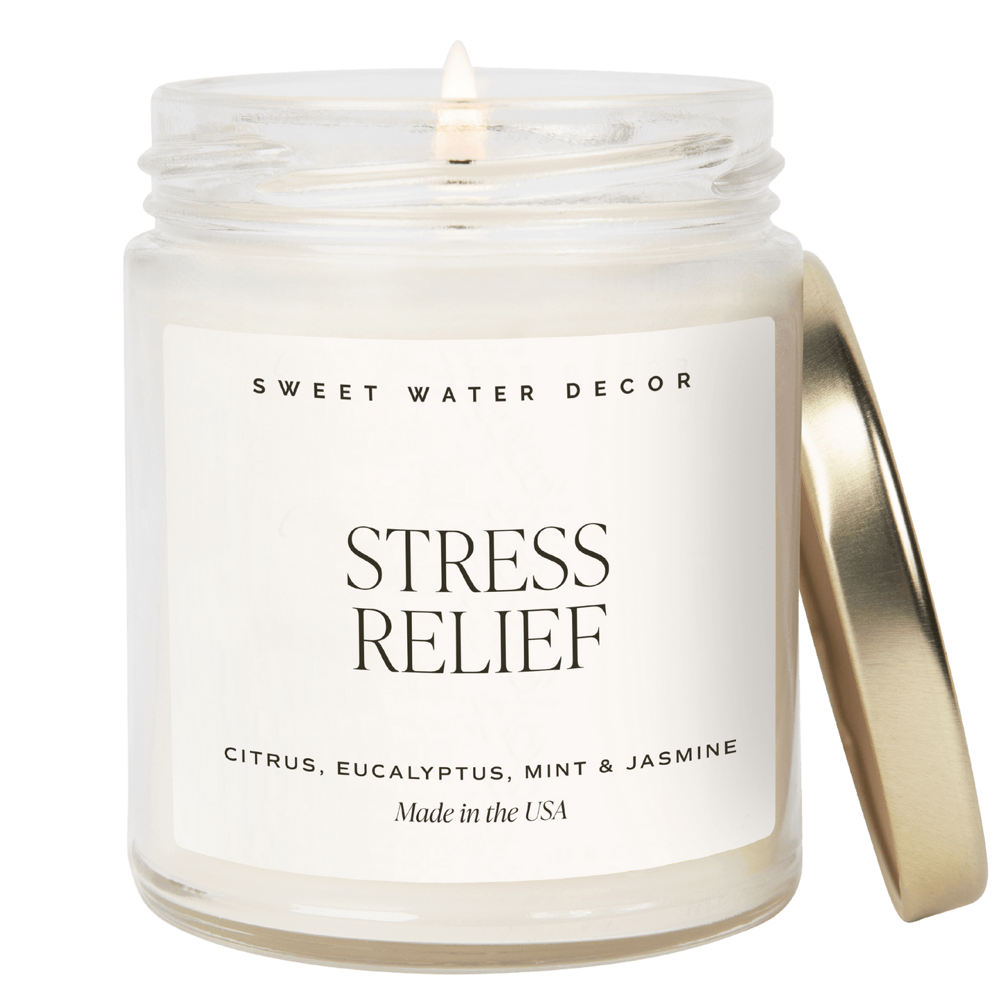 Bougie de soja anti-stress - Pot transparent - 9 oz