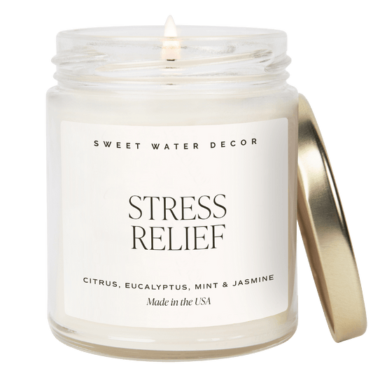 Bougie de soja anti-stress - Pot transparent - 9 oz