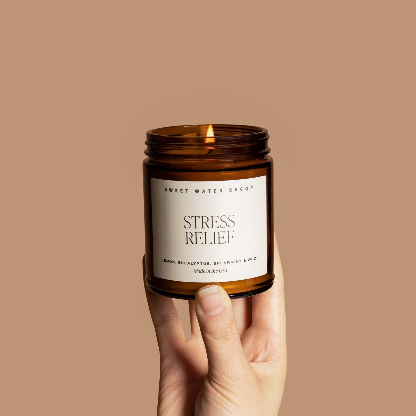 Bougie de soja anti-stress - Pot ambré - 9 oz