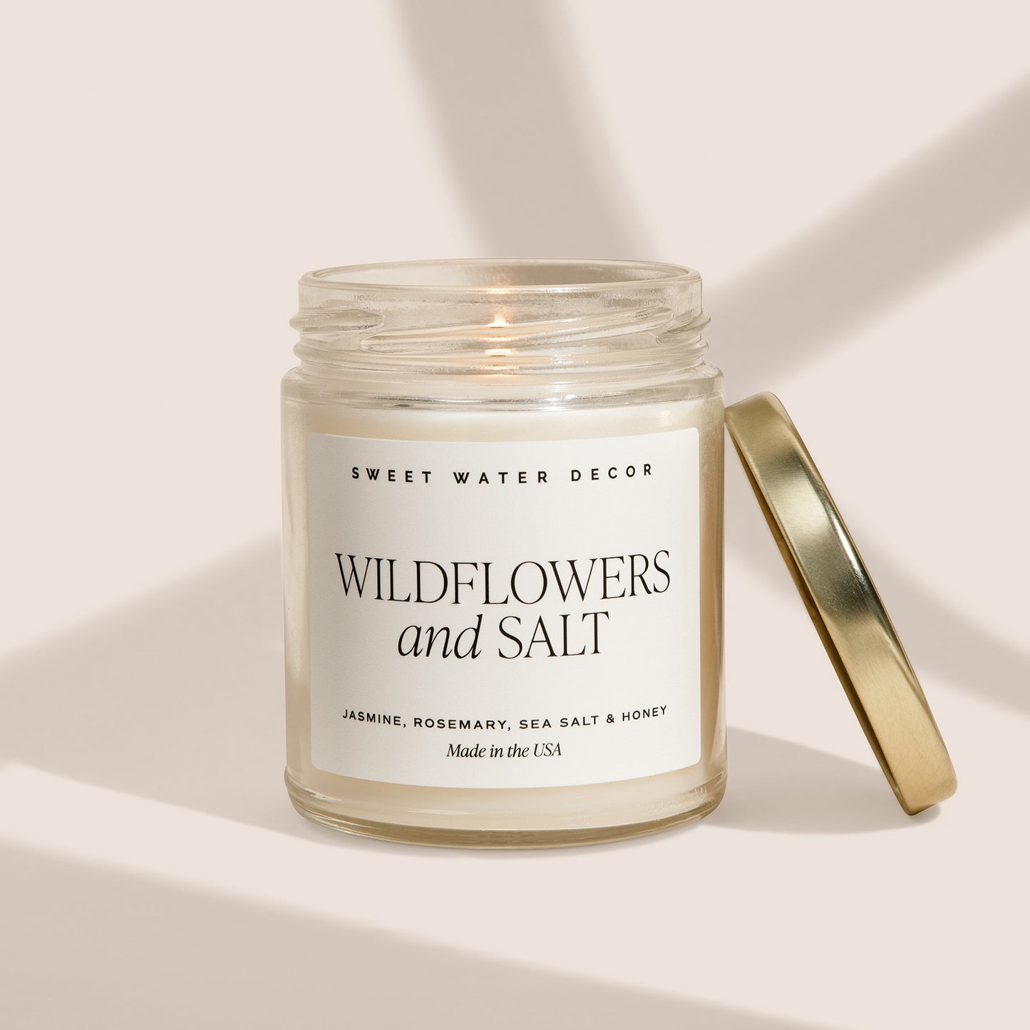 Wildflowers and Salt Soy Candle - Clear Jar - 9 oz