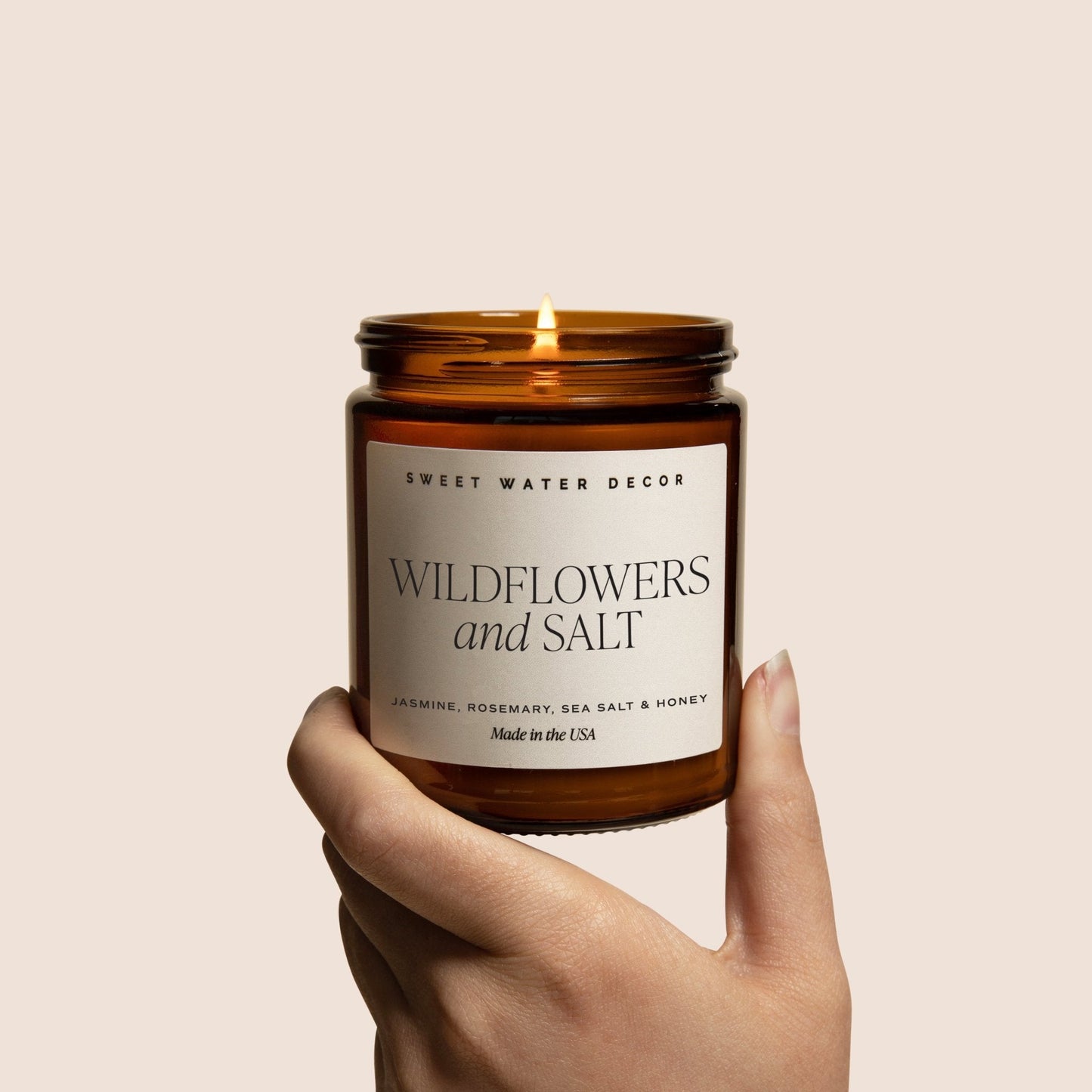 Wildflowers and Salt Soy Candle - Amber Jar - 9 oz