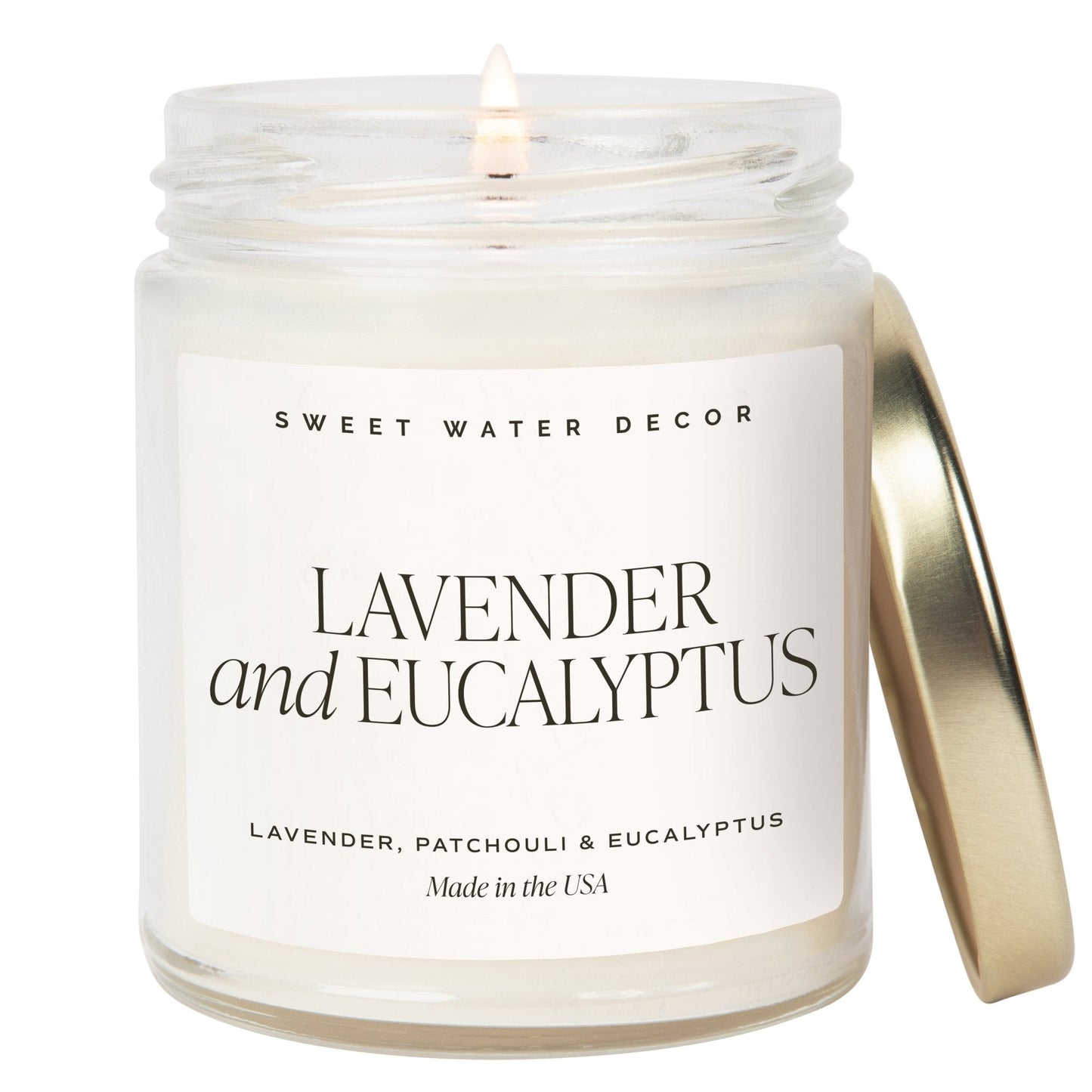 Bougie de soja à la lavande et à l'eucalyptus - Pot transparent - 9 oz