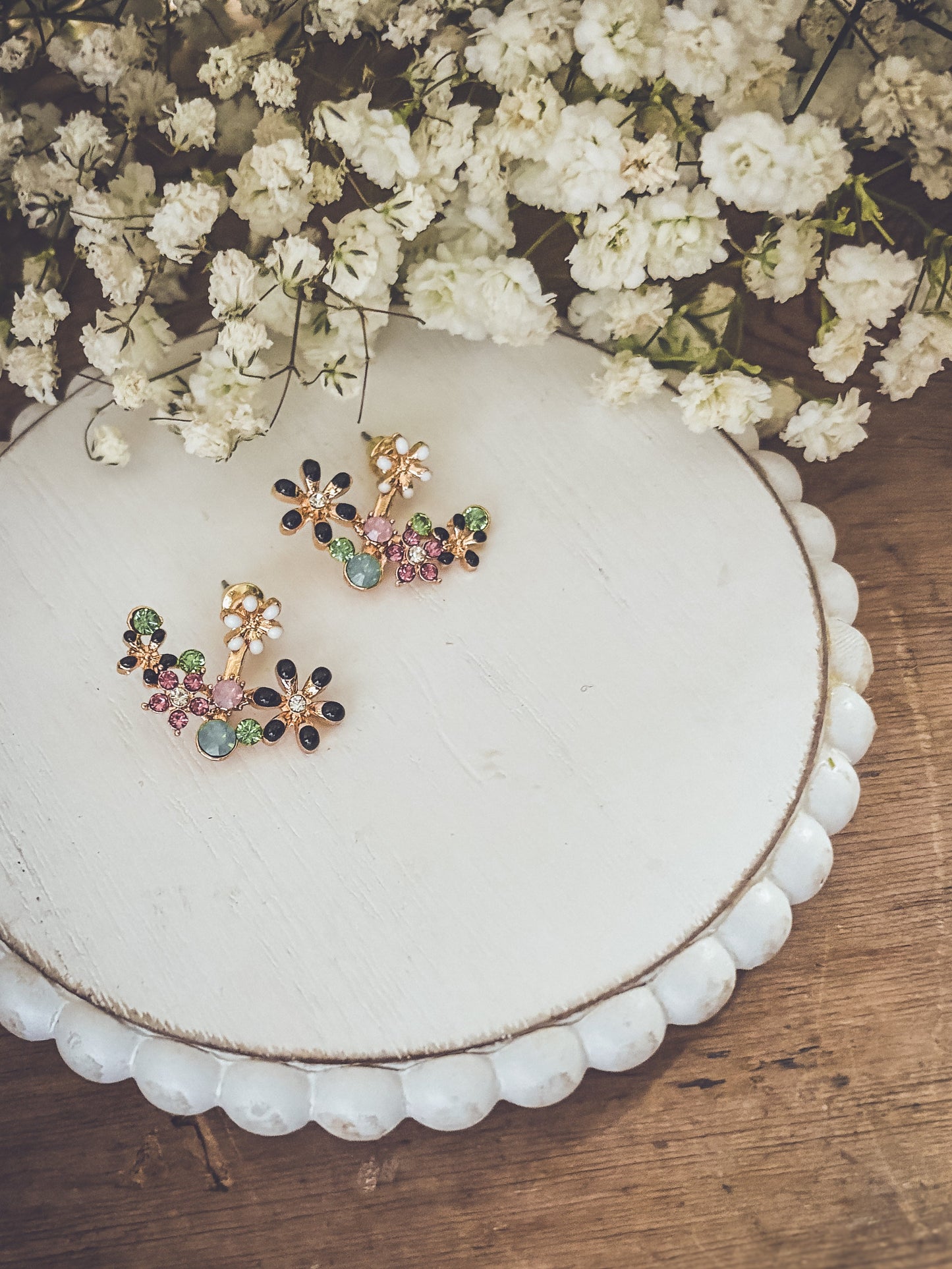 Boucles d'oreilles créoles à fleurs magnifiques