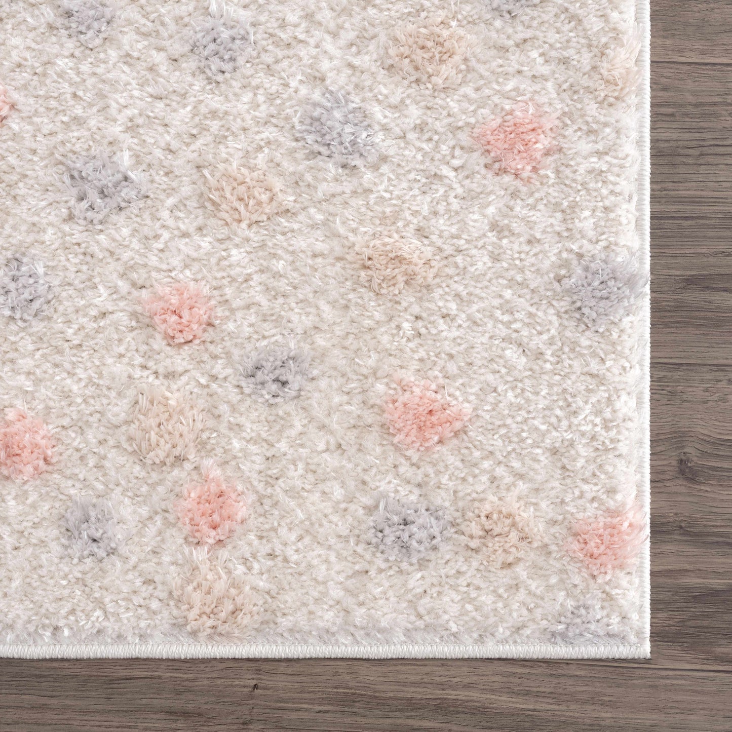Cansu Pink & Cream Dotted Area Rug - Boutique Rugs