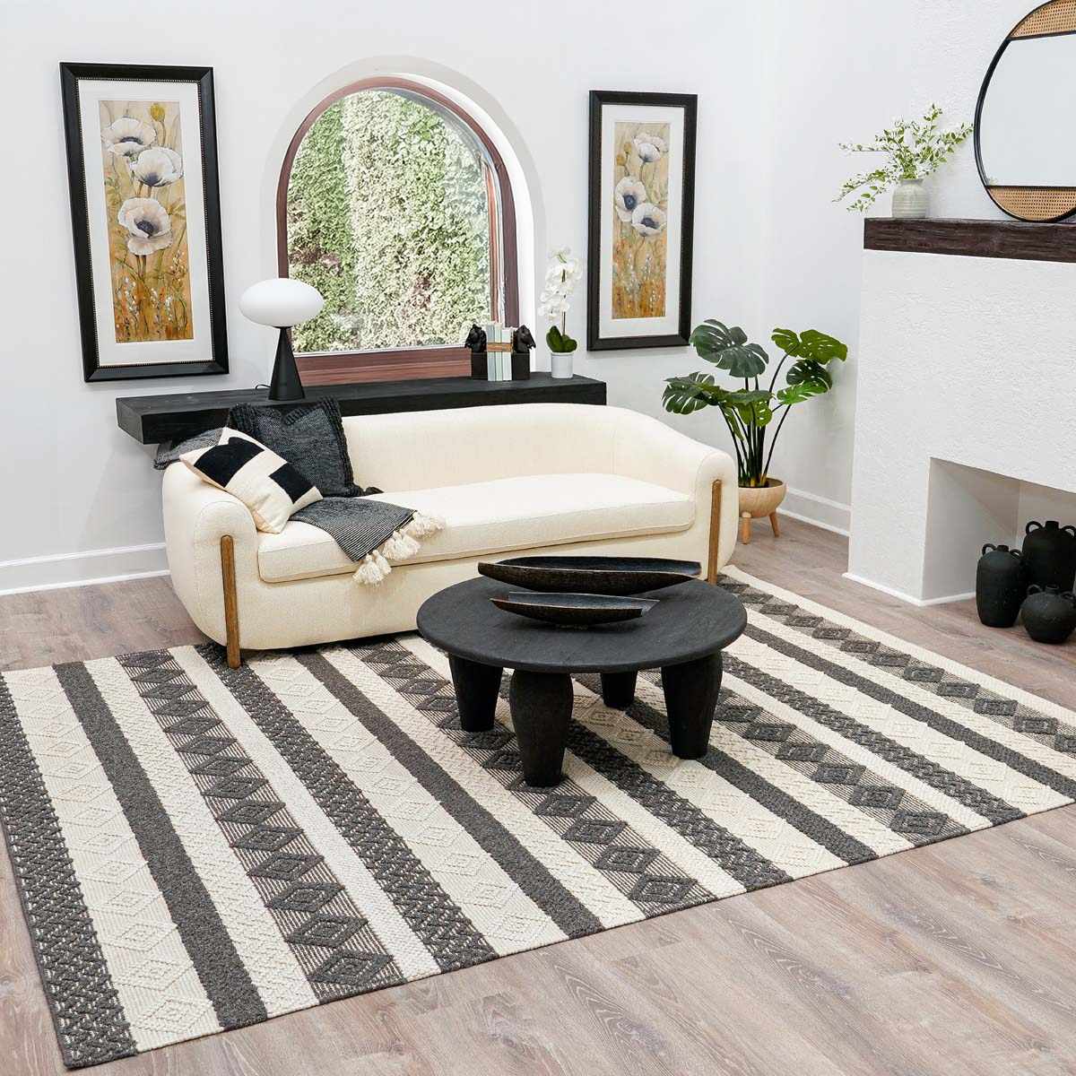 Whittington Black&White Wool Rug - Clearance - * 9’ x 12’ Rectangle - Boutique Rugs
