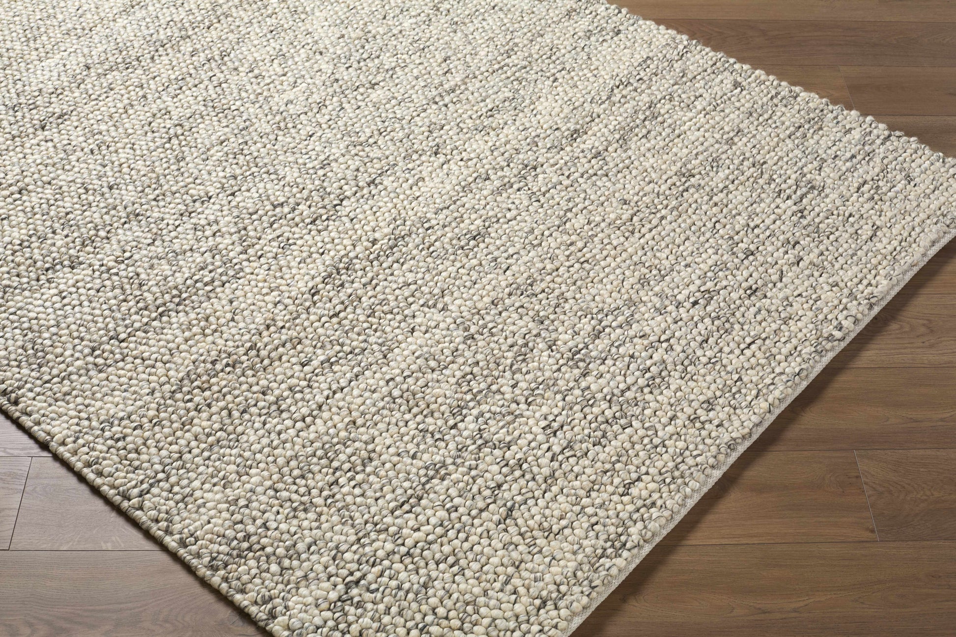 Beige & Charcoal Premium Wool Area Rug - Boutique Rugs