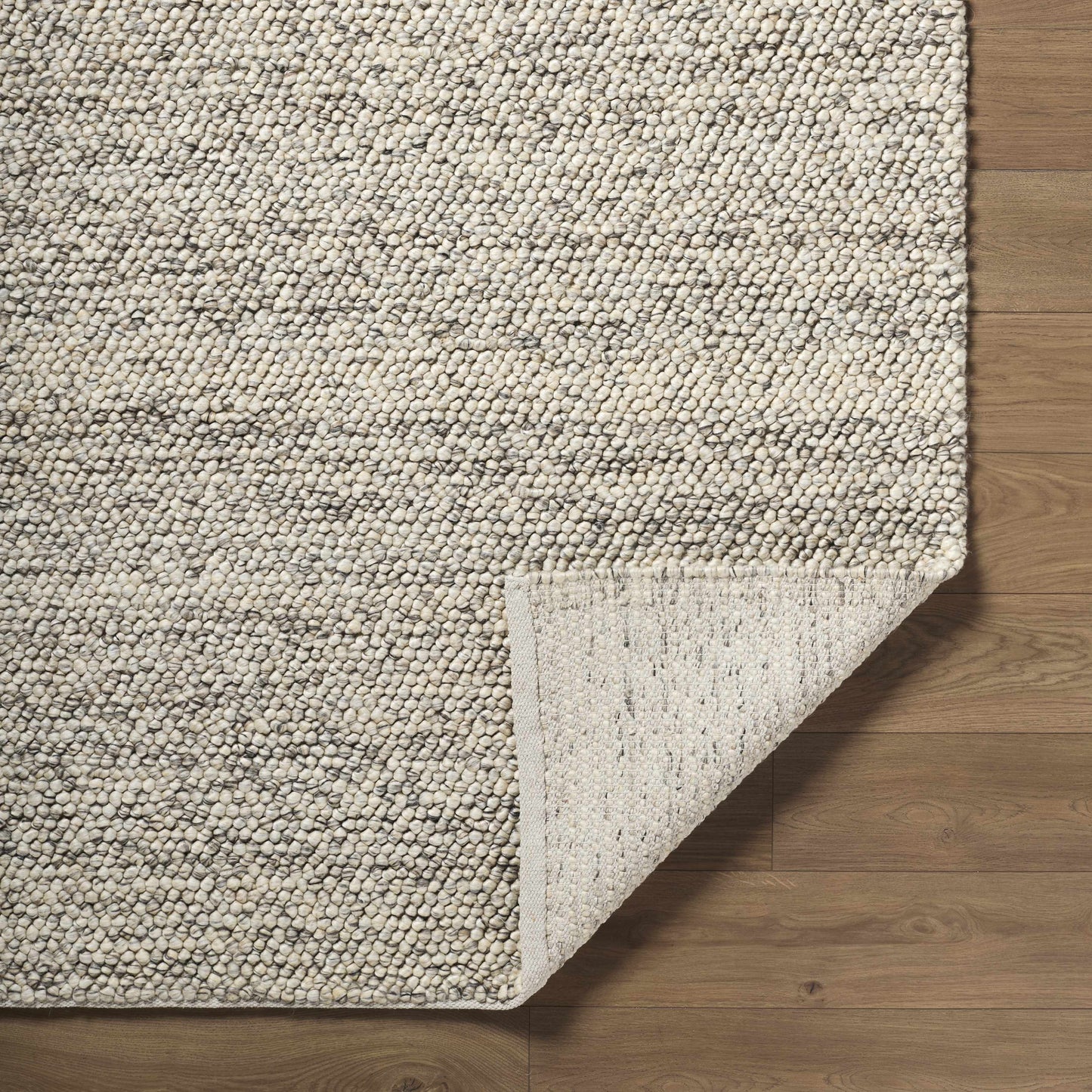 Beige & Charcoal Premium Wool Area Rug - Boutique Rugs