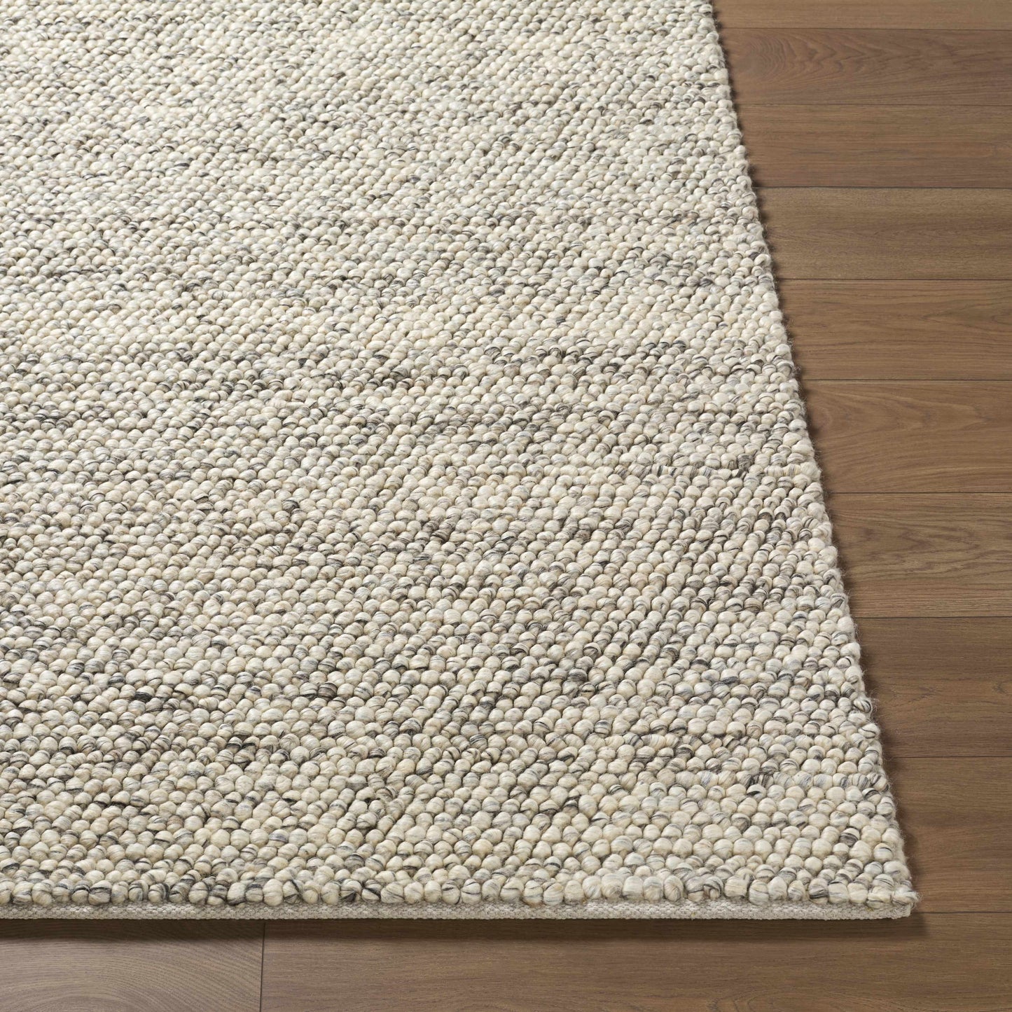 Beige & Charcoal Premium Wool Area Rug - Boutique Rugs